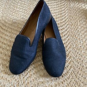 Ladies Stubbs & Wootton Black Raffia Loafer